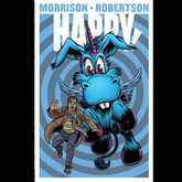 Comic book cover with a blue cre...