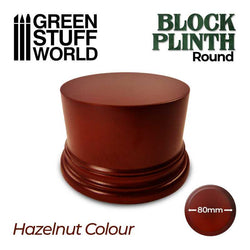 8cm Hazelnut Round Block Plinth - Green Stuff World