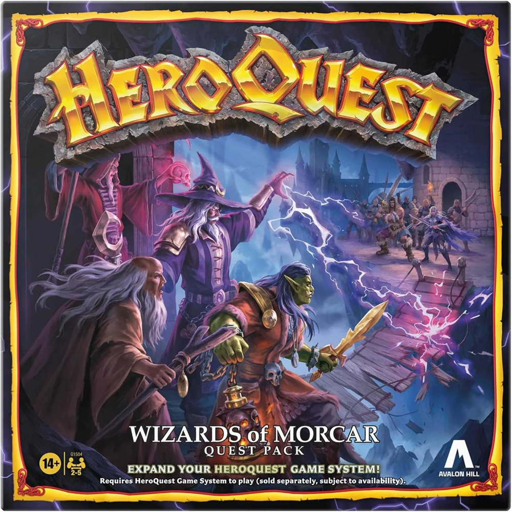 HeroQuest Wizards of Morcar Quest Pack expansion board game with miniatures cards and components
