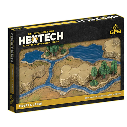 Discover Hextech Rivers and Lakes. 22 painted terrain pieces for immersive battlefields in sci-fi 6mm to 10mm Epic Scale miniatures games.