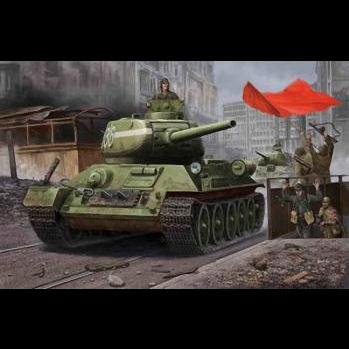 HobbyBoss T-34/85 Model 1944 1:48 scale plastic model kit of a Soviet WWII tank with angled turret