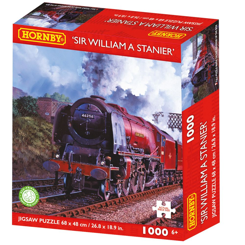 Hornby LMS Coronation Class Sir William A Stanier 1000 piece jigsaw puzzle steam locomotive