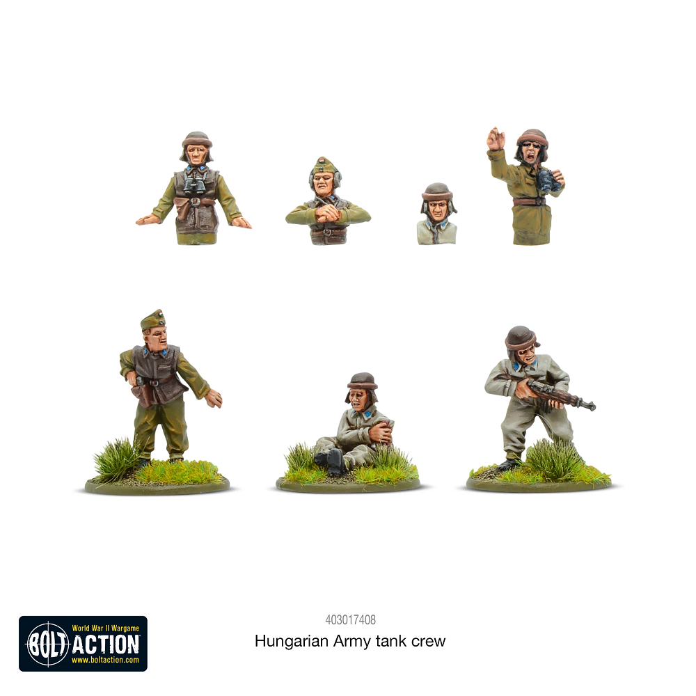 Hungarian Army Tank Crew for Bolt Action tabletop gaming. Ideal for both Bolt Action and Achtung Panzer as scenario pieces, objective markers and to add to your Hungarian collection