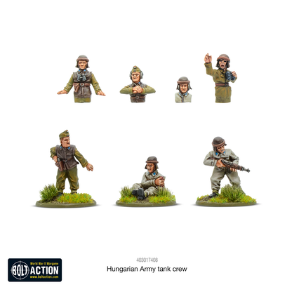 Hungarian Army Tank Crew for Bolt Action tabletop gaming. Ideal for both Bolt Action and Achtung Panzer as scenario pieces, objective markers and to add to your Hungarian collection