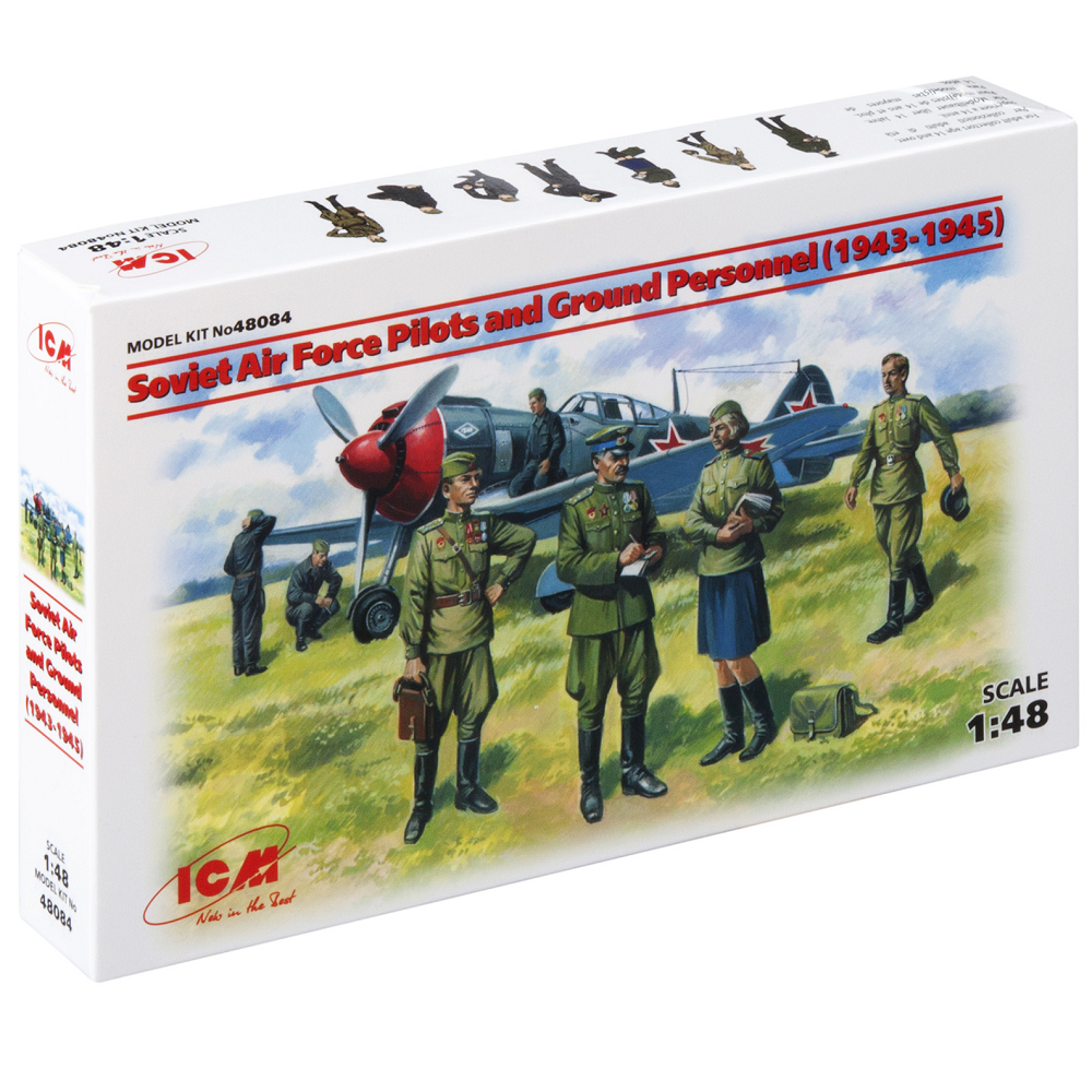 ICM 1:48 Soviet Air Force Pilots and Ground Personnel (1943-1945) Model Kit