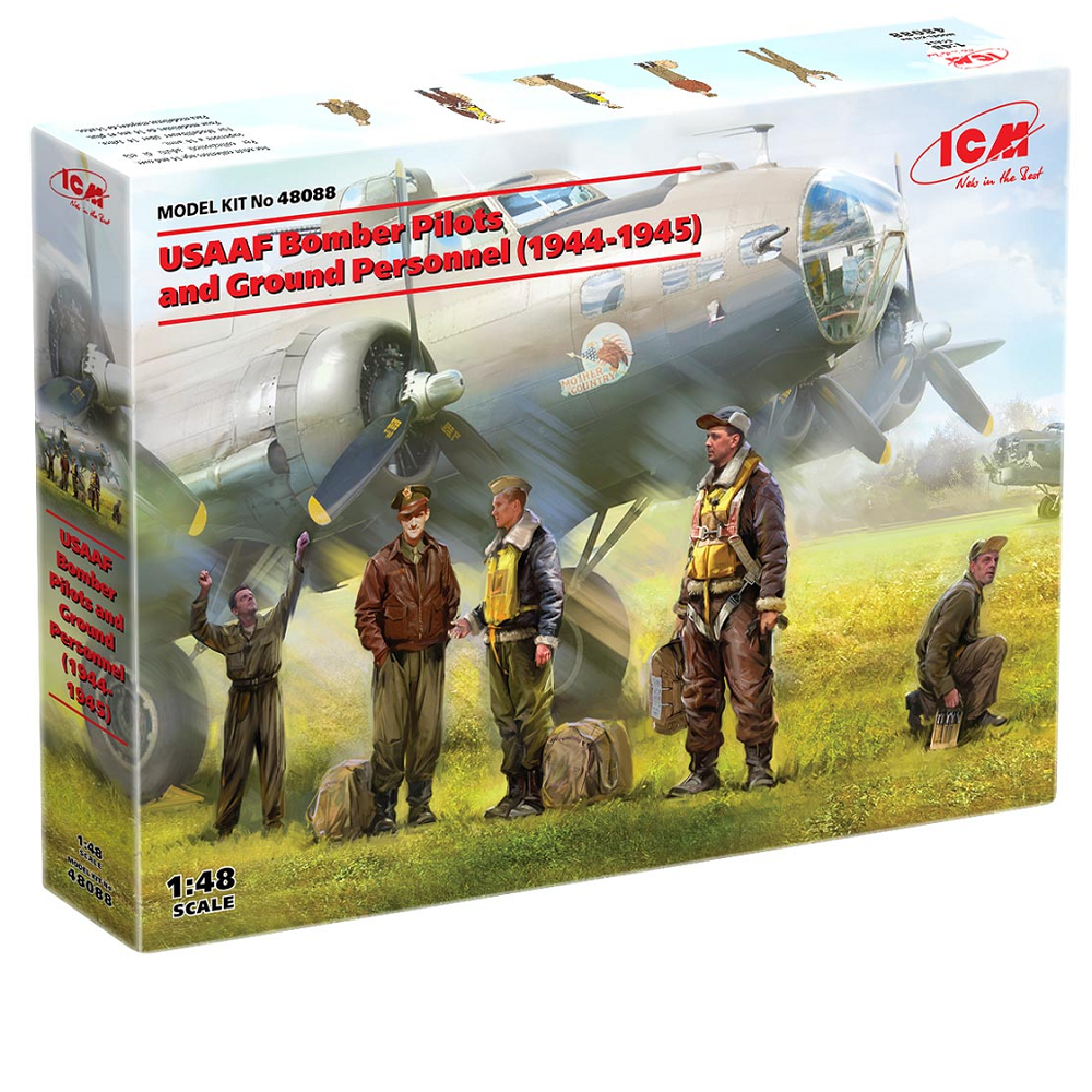 ICM 1:48 USAAF Bomber Pilots and Ground Personnel (1944-1945) Model Kit