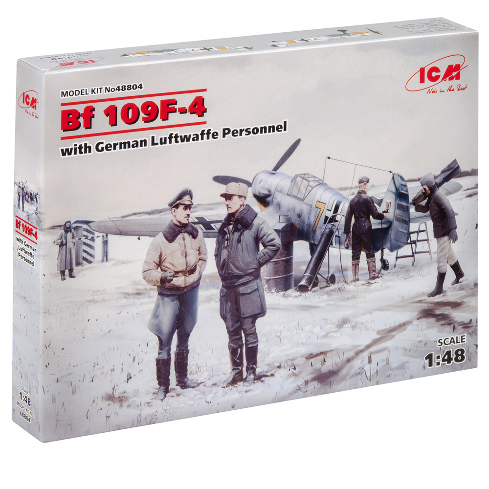 ICM Bf 109F-4 with German Luftwaffe Personnel 1:48 Scale Plastic Model Kit