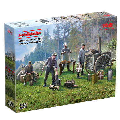 ICM Feldküche WWII German Field Kitchen with Cooks Model Kit  Scale 1:35