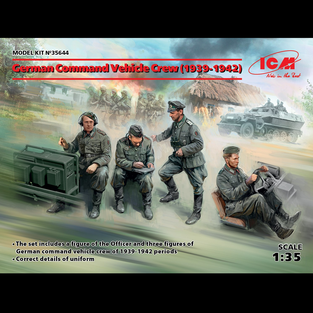 ICM German Command Vehicle Crew Model Kit (1939-1942) Scale 1:35