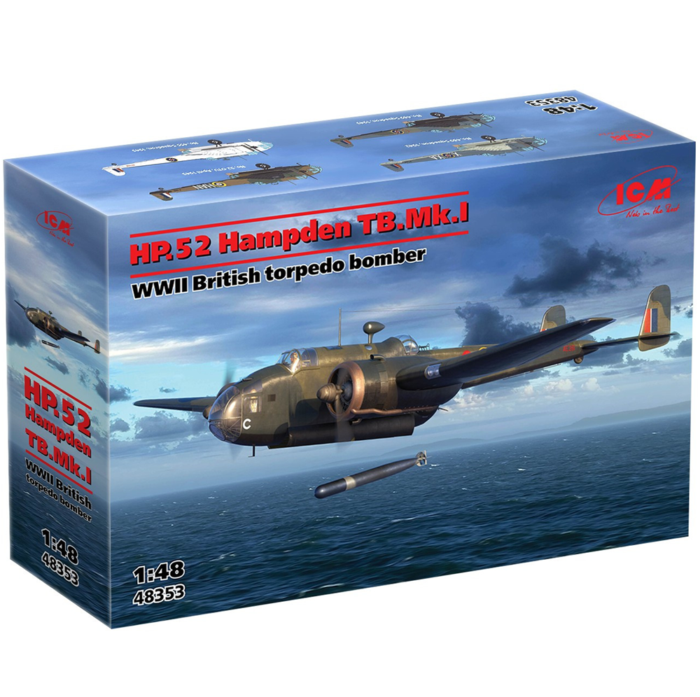 ICM HP.52 Hampden TB.Mk.I 1:48 scale WWII British torpedo bomber plastic model kit