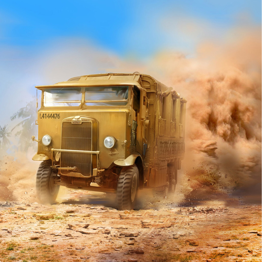 Monty's Mobile Office Caravan. A 1:35 scale model kit of General Montgomery’s iconic WWII staff vehicle. Features detailed interiors and assembly options
