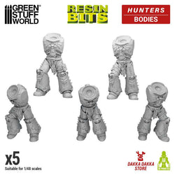 Hunters Bodies from the Resin Bits range by Green Stuff World. A pack of 5 3D printed ABS-like resin Night Lord style bodies to help you customise your Warhammer 40k space marine
