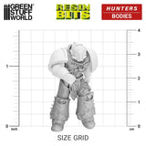 Hunters Bodies from the Resin Bits range by Green Stuff World. A pack of 5 3D printed ABS-like resin Night Lord style bodies to help you customise your Warhammer 40k space marine