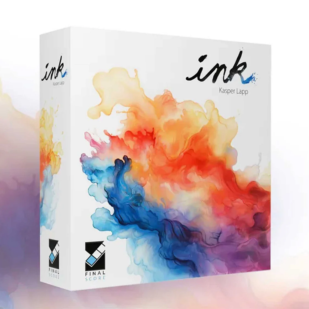ChatGPT said:
INK – A Strategic and Artistic Board Game of Colour, Combos, and Creativity. Software package box for 'ink' by Kasper Lapp with colorful abstract design on a white background