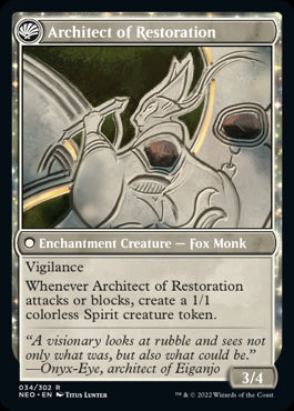NM MTG Singles The Restoration of Eiganjo // Architect of Restoration NEO 034