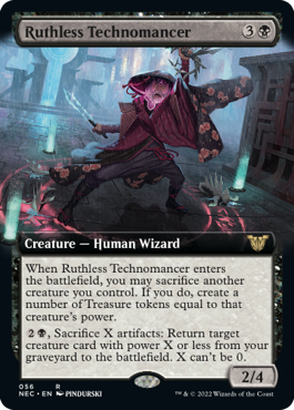 Ruthless Technomancer Extended Art Neon Dynasty Commander #056