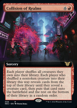 Collision of Realms Extended Art Neon Dynasty Commander #058