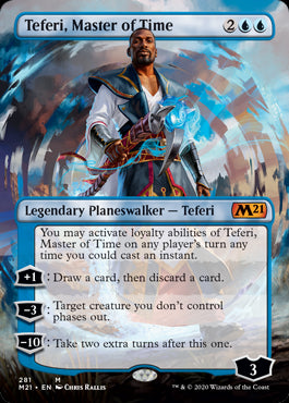 Teferi, Master of Time Borderless Art #281 MTG Core 2021 Single