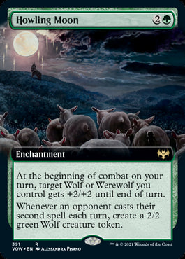Extended Art Howling Moon #391 MTG Crimson Vow Single