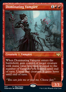 Dominating Vampire Play Promo #407 MTG Crimson Vow Single