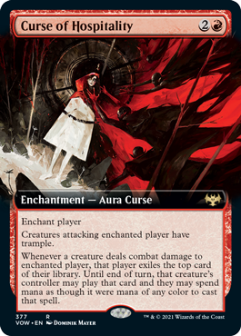 Extended Art Curse of Hospitality #377 MTG Crimson Vow Single
