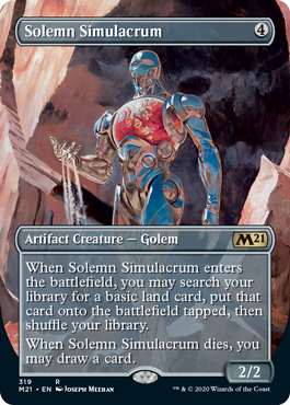 Solemn Simulacrum Borderless #319 MTG Core 2021 Single
