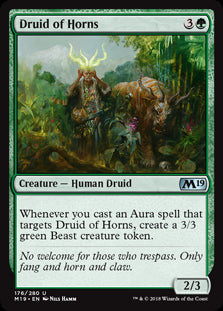 Druid of Horns MTG Single | Core Set 2019 #176