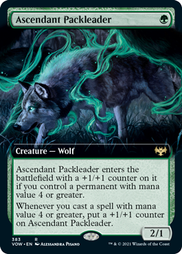 Extended Art Ascendant Packleader #383 MTG Crimson Vow Single
