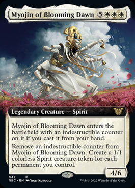 Myojin of Blooming Dawn Extended Art Neon Dynasty Commander #042