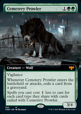 Extended Art Cemetery Prowler #385 MTG Crimson Vow Single
