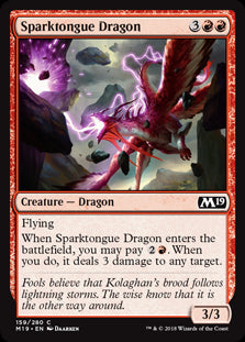 Sparktongue Dragon MTG Single | Core Set 2019 #159