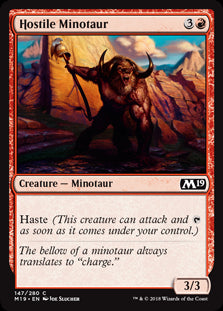 Hostile Minotaur MTG Single | Core Set 2019 #147