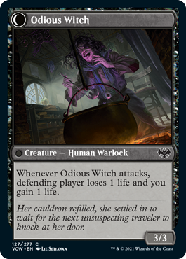 Ragged Recluse // Odious Witch card back