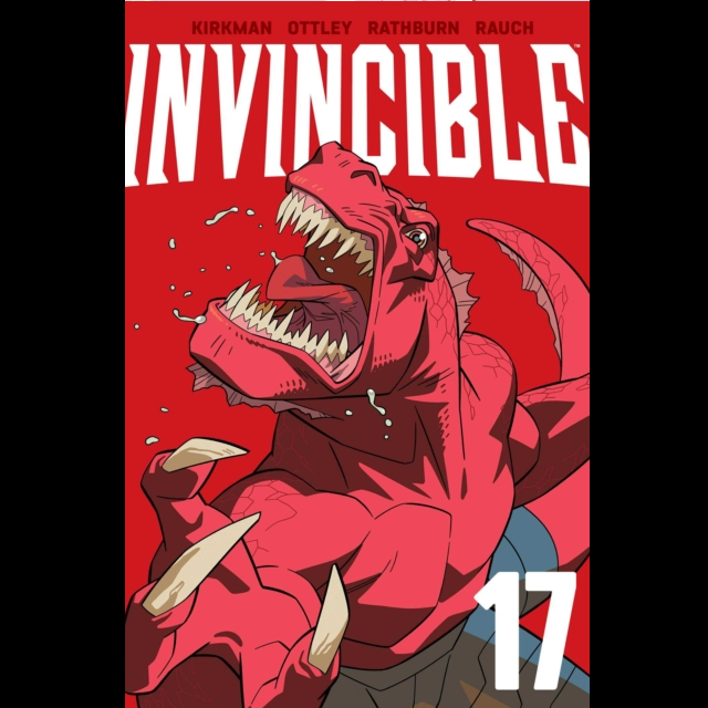 Invincible Vol.17 Graphic Novel cover art with red dinosaur art