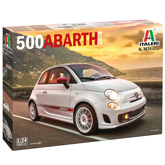 Italeri Fiat 500 Abarth 2008 1:24 scale classic and modern Italian car model kit