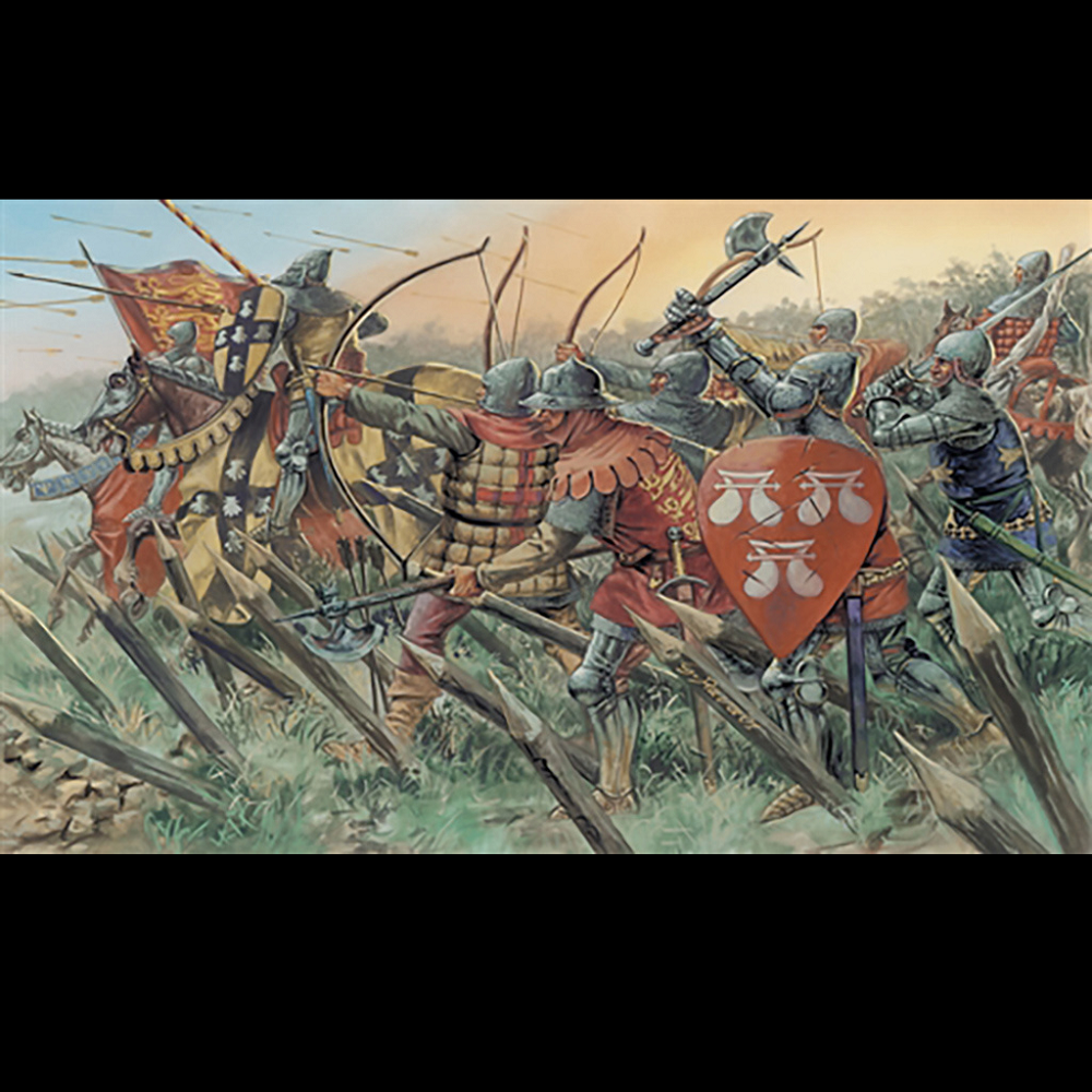 Italeri English Knights and Archers 1:72 scale unpainted plastic figures from the Hundred Years’ War