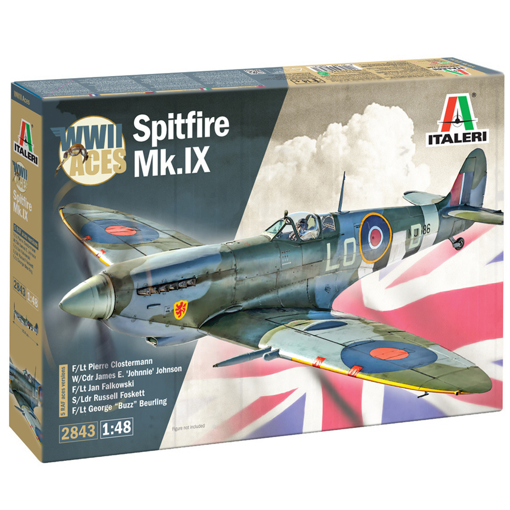Italeri Spitfire Mk IX WW2 Aces 1 48 scale plastic model kit RAF fighter aircraft