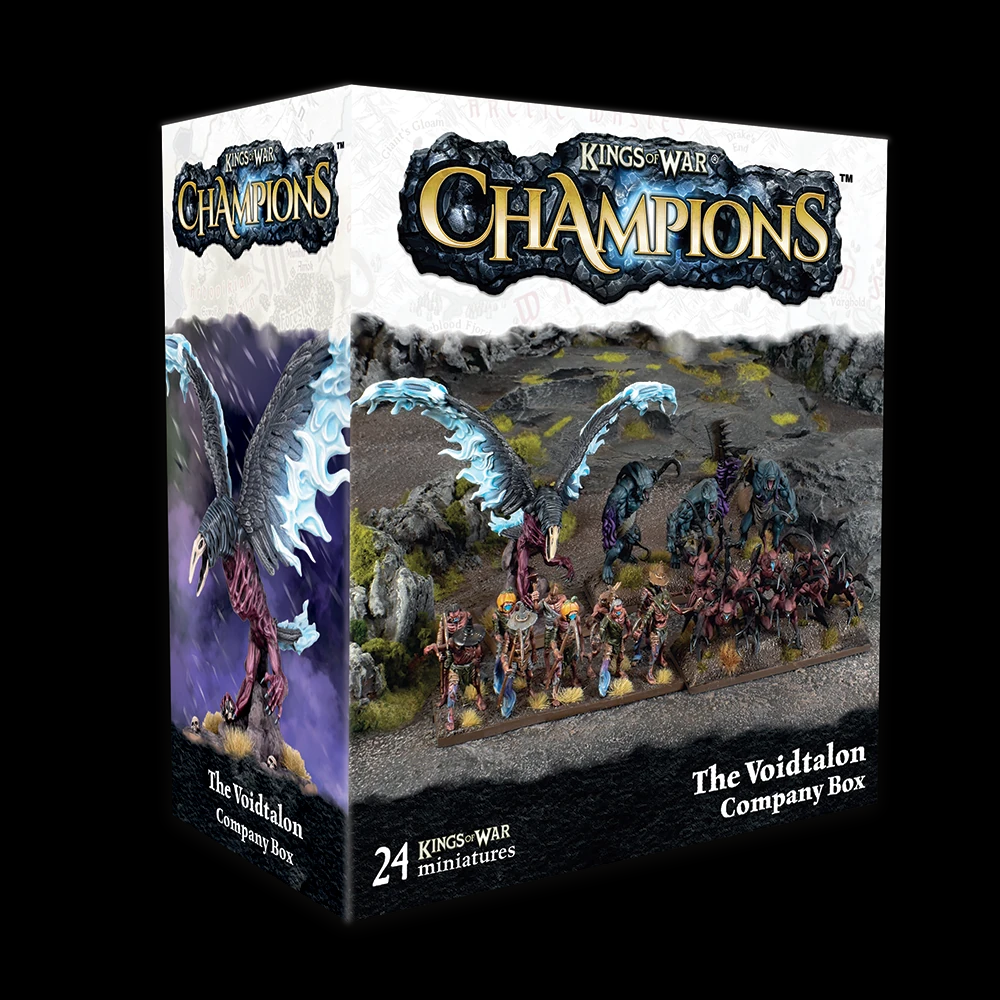 Challenge foes with the Void Talon Company Box. Featuring 22 Mantic miniatures for Kings of War Champions, this set is ideal for fantasy tabletop gaming.
