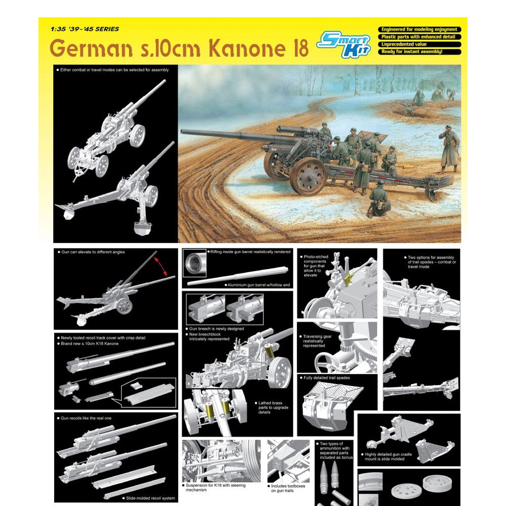 German s.10cm Kanone 18 Dragon 1:35 Scale Tank