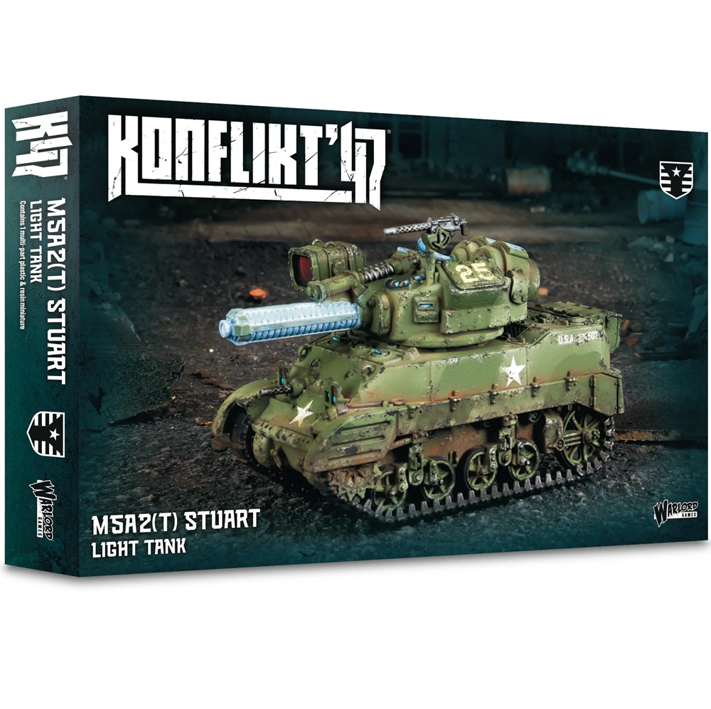Konflikt ’47 M5A2(T) Stuart Light Tank. U.S. light tank with Light Tesla Cannon, decals 