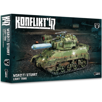 Konflikt ’47 M5A2(T) Stuart Light Tank. U.S. light tank with Light Tesla Cannon, decals 