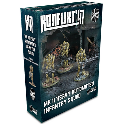 Konflikt ’47 Mk II Heavy Automated Infantry Squad 3 Warlord Resin automatons with automatic cannons
