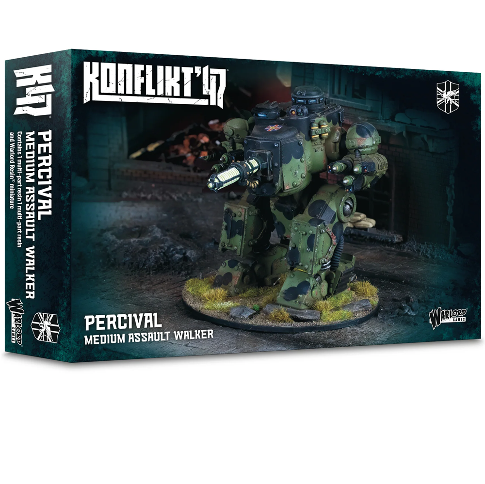 Konflikt ’47 Percival Medium Assault Walker 28mm multipart resin British Commonwealth walker with Tesla cannon