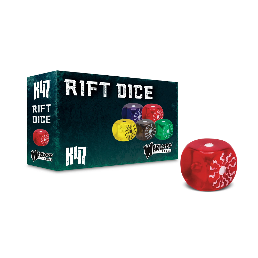 Konflikt ’47 Red Rift Dice set with 12 official dice for Rift energy tracking
