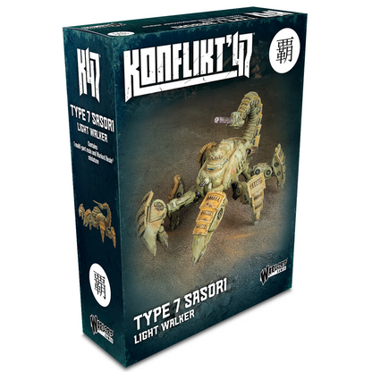 Konflikt ’47 Type 7 Sasori Light Walker by Warlord Games. Warlord Resin Empire of Japan walker with Type 61 Light Shiboru Cannon, claws, and decals.