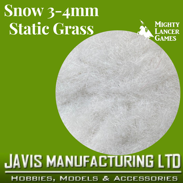 Snow 3 to 4mm Static Grass - Javis Tub