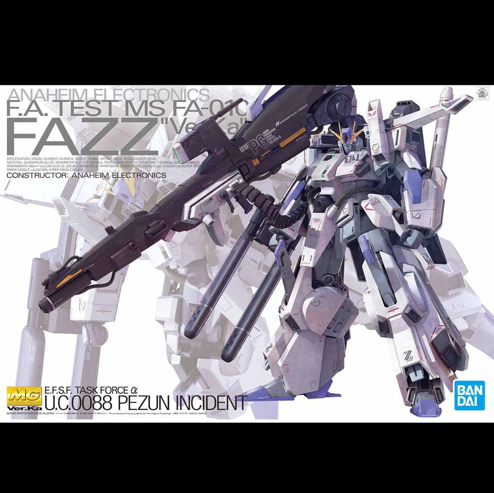 MG Fazz Version Ka Gundam gunpla scale model box art