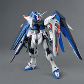 Model of a robot with blue, whit...