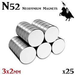 MLG 3x2mm Neodymium Magnets x25 N52