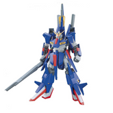 A blue, grey, and red mecha robo...